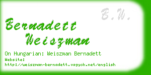 bernadett weiszman business card